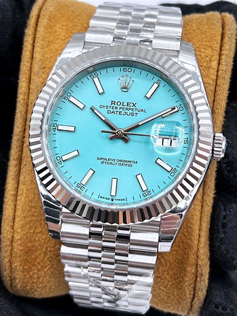 blue face for 1980 womens rolex datejust|rolex datejust 41 tiffany blue.